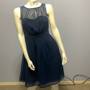 Tevelio Strapless Chiffon Dress Sheer Sleeveless Overlay Pockets